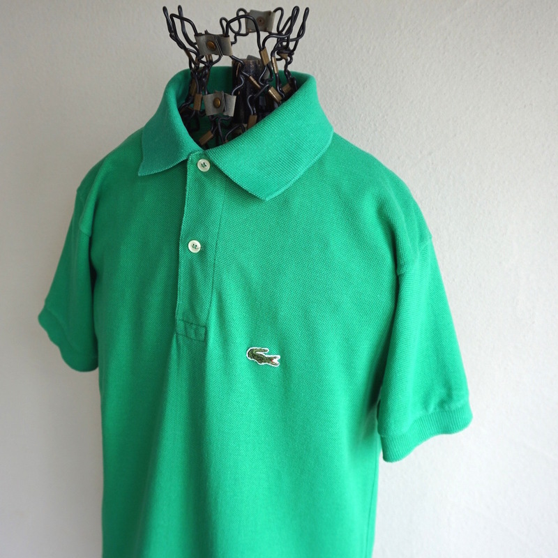 1970s ヴィンテージ IZOD LACOSTE ポロシャツ ダックテール S位 グリーン 緑 糸巻きタグ アイゾッドラコステ USA アメリカ 海外 古着