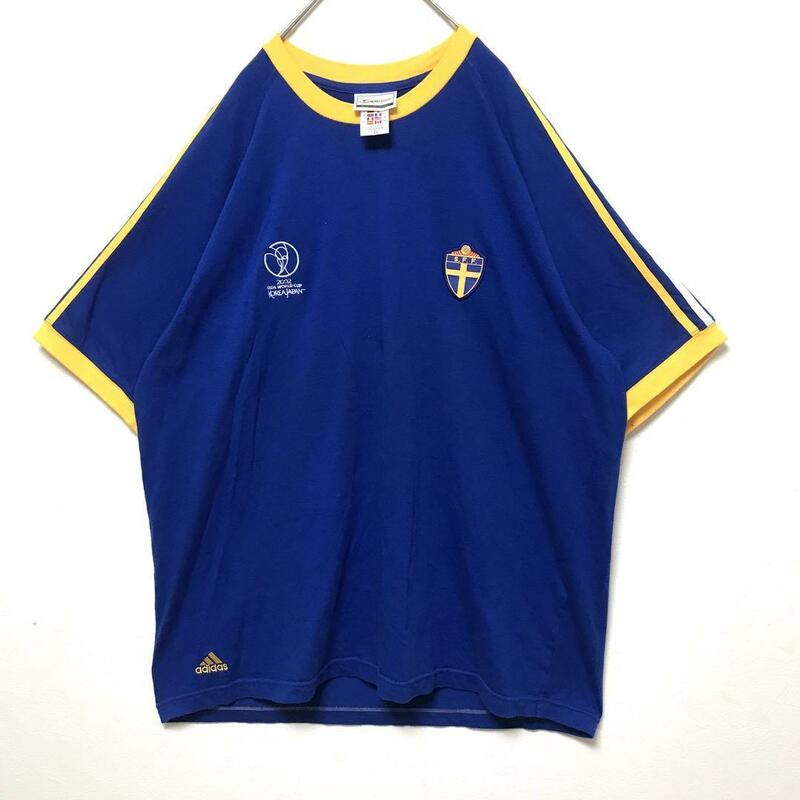 adidas 日韓ワールドカップ2002スウェーデン代表 リンガー Tシャツ