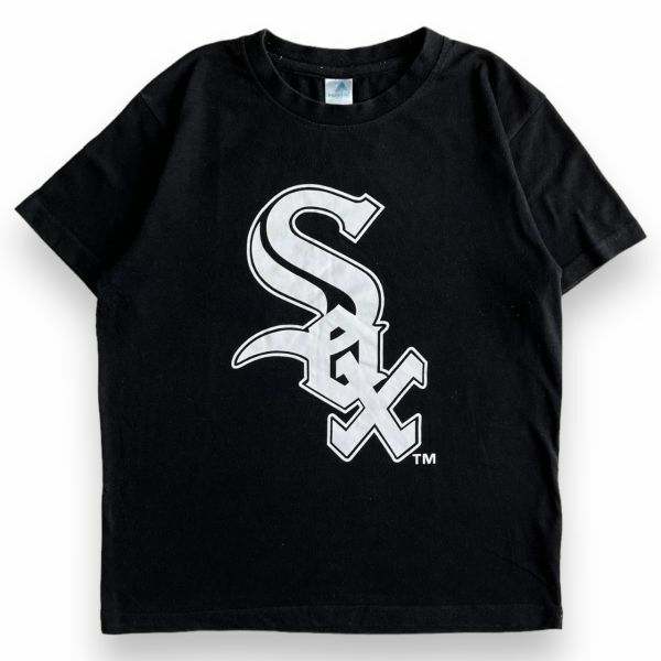 00s Majestic マジェスティック MLB メジャーリーグ CHICAGO WHITE SOX シカゴ ホワイトソックス 半袖 プリント Tシャツ M相当 ブラック