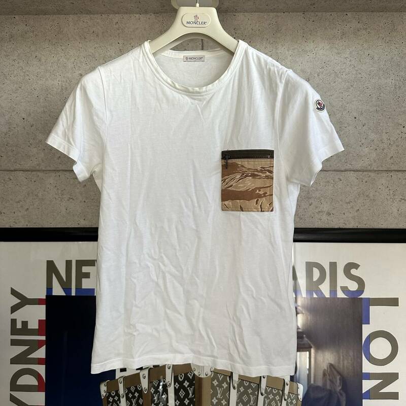 【即決/即納】良好 MONCLER モンクレール MAGLIA T-SHIRT Tシャツ 胸ポケット 肩ワッペン メンズ ジャパン品 国内正規品 本物