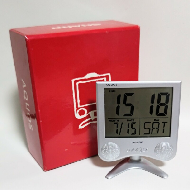 レア SHARP AQUOS C-1 オリジナルクロック テレビ型置き時計 アラーム付 箱付き