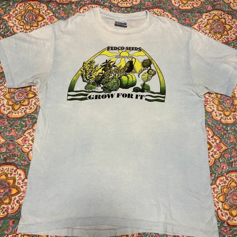 80's ヴィンテージ　vintage GROW Tシャツ HOMEGROWN オーガニック ヒッピー　自給自足 ガンジャ　USA製 70's