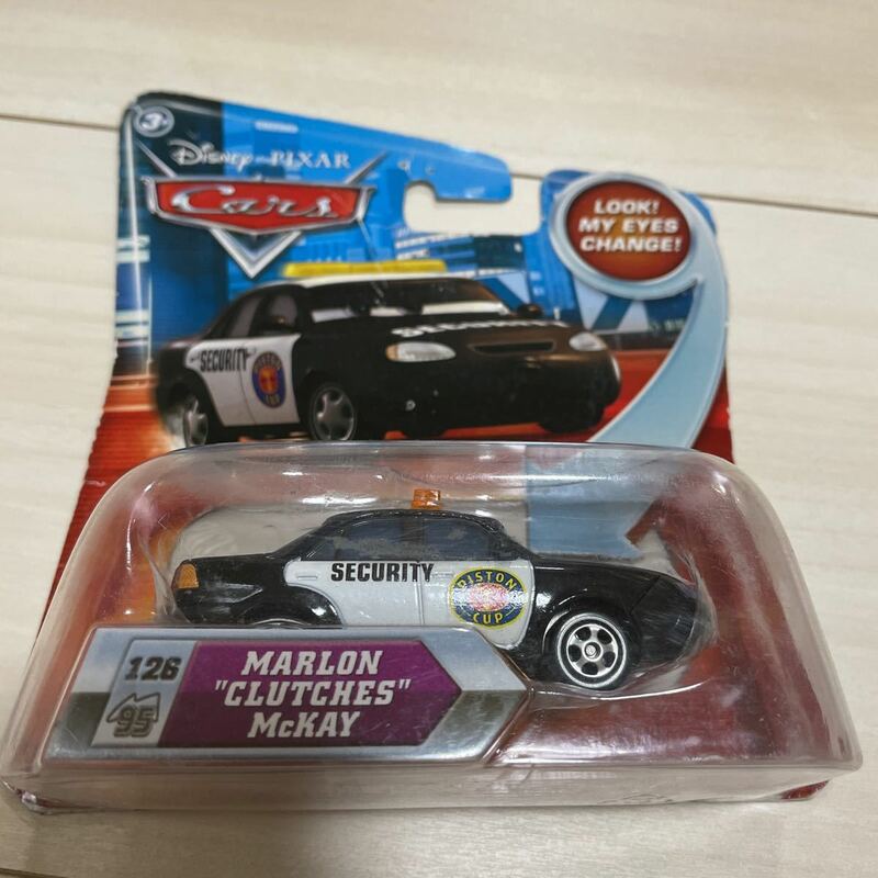 マテル カーズ マーロンクラッチマッキー　セキュリティカー　MATTEL CARS look my eyes MARLON CLUTCHES McKEY ミニカー ルック　動く目