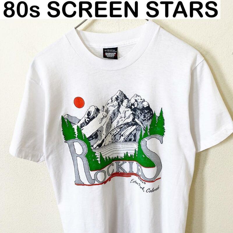 USA製　80s SCREEN STARS 半袖　Tシャツ　古着　ヴィンテージ　プリント　アメカジ