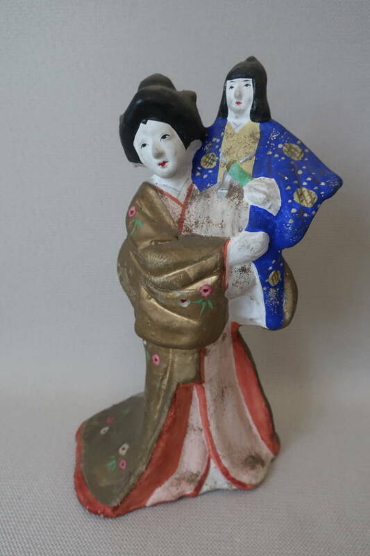◆信州中野 土雛 土人形 土びな １点物 高25㎝　姫子　手造り 中野人形 日本人形 郷土玩具