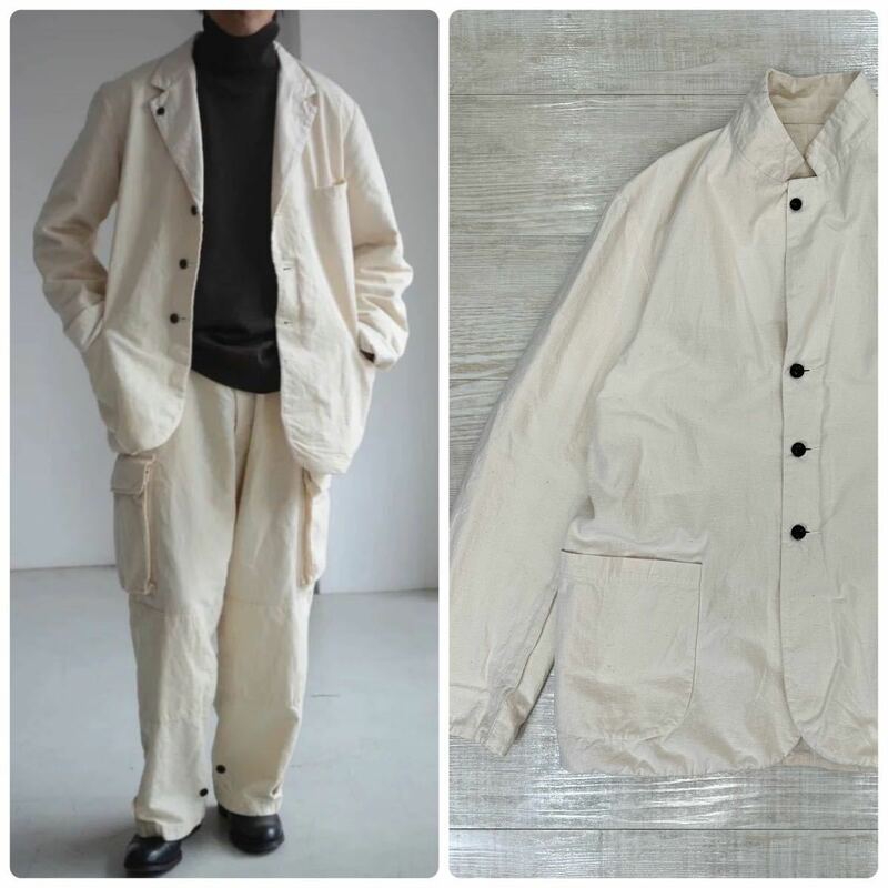 20aw OUTIL nariwai 別注 Reversible Jacket リバーシブル ジャケット dead stock textile デットストックテキスタイル ナチュラル size 4