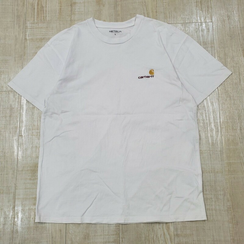 carhartt カーハート 刺繍 ロゴ S/S AMERICAN SCRIPT TEE アメリカン スクリプト Tシャツ トップス 半袖Tシャツ ホワイトサイズ L