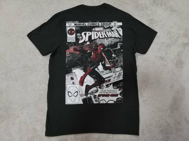 新品未使用！ マーベル スパイダーマン Tシャツ Ｍサイズ ブラック 黒 半袖 カットソー SPIDERMAN MARVEL