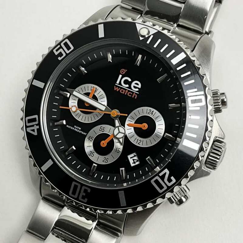 アイスウォッチ 腕時計 ice watch メンズ ICE steel Black silver Large 017670 [アウトレット 箱付属品なし]