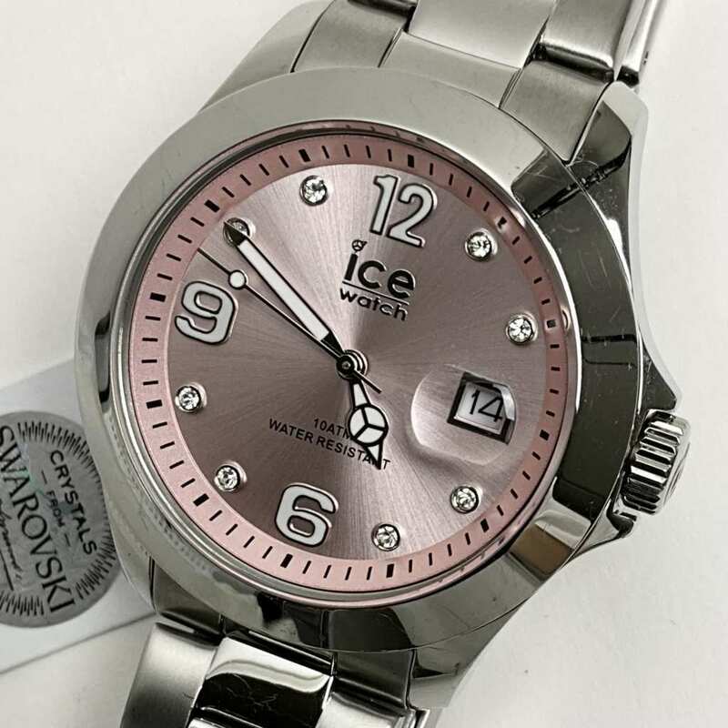 アイスウォッチ 腕時計 ice watch steel classic Light pink SR stones ミディアム SWAROVSKI 016776 [アウトレット 箱付属品なし]