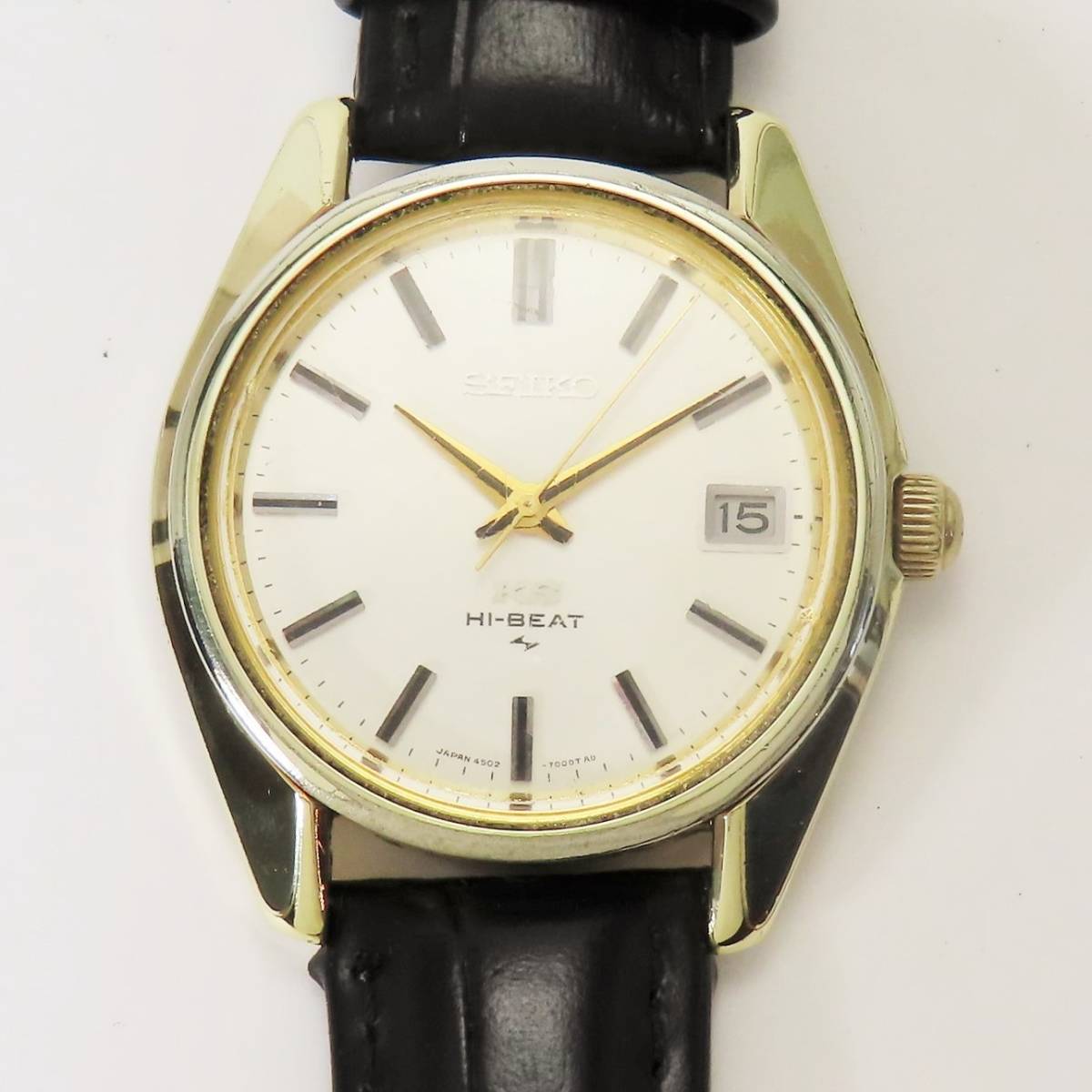 稼働品 KING SEIKO キングセイコー HI-BEAT 腕時計 041186 手巻き アンティーク 機械式 メンズ 新品レザーベルト