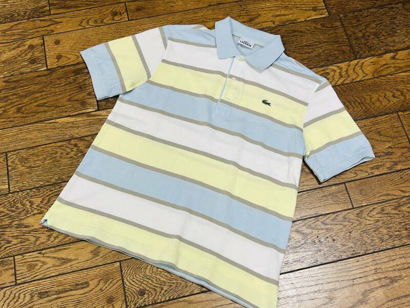 A2540 ラコステ IZOD LACOSTE◆半袖 ボーダー ポロシャツ 鹿の子生地 メンズ3 ボーダー 綿100%
