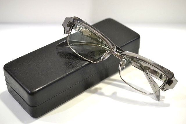 隆織　メガネフレーム　職人手作り　TO-035　サーモント　クリアグレー　家紋　新品未使用