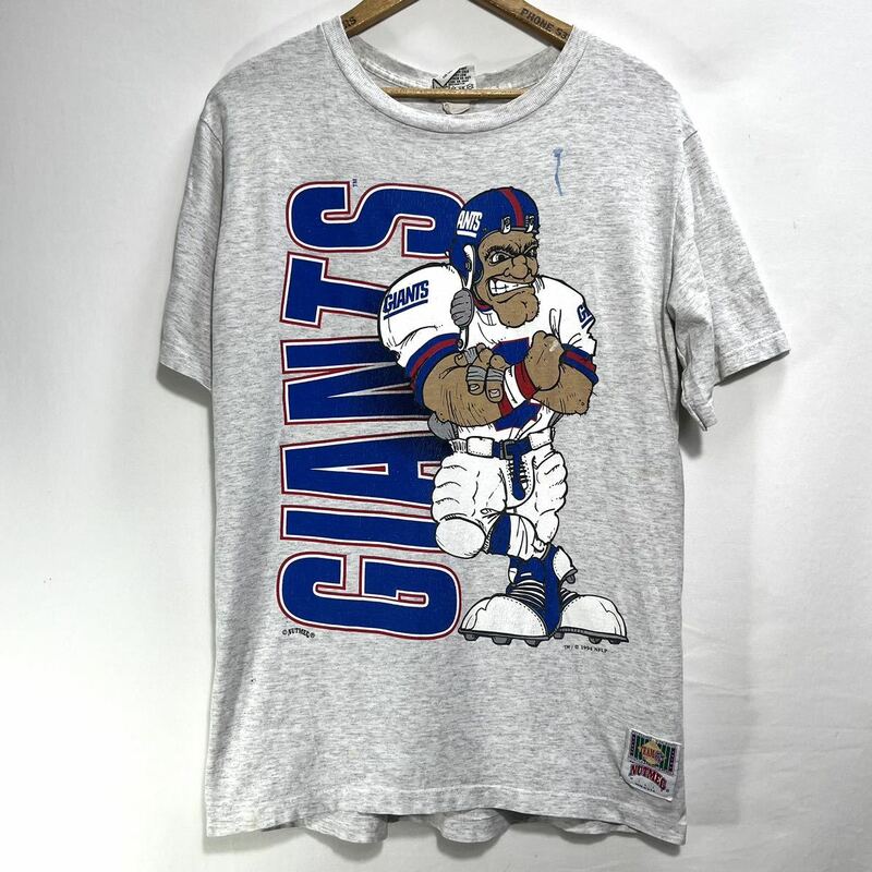 ■ 90s 90年代 USA製 ビンテージ NUTMEG NFL New York Giants Tシャツ グレー サイズM 古着 アメフト ジャイアンツ アメカジ ストリート ■