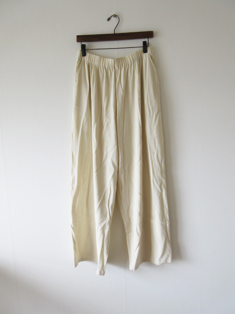 美品 2020 evam eva / エヴァムエヴァ cotton wide pants 2 IVORY * ワイドイージーパンツ レディース