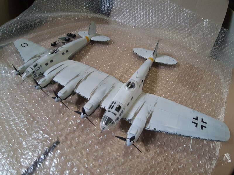 希少品 1/72 ハインケル He111Z ツヴィーリング ツヴァイリング 完成品 「He111H-6 連結機」「メッサーシュミット Me321 ギガント 曳航機」