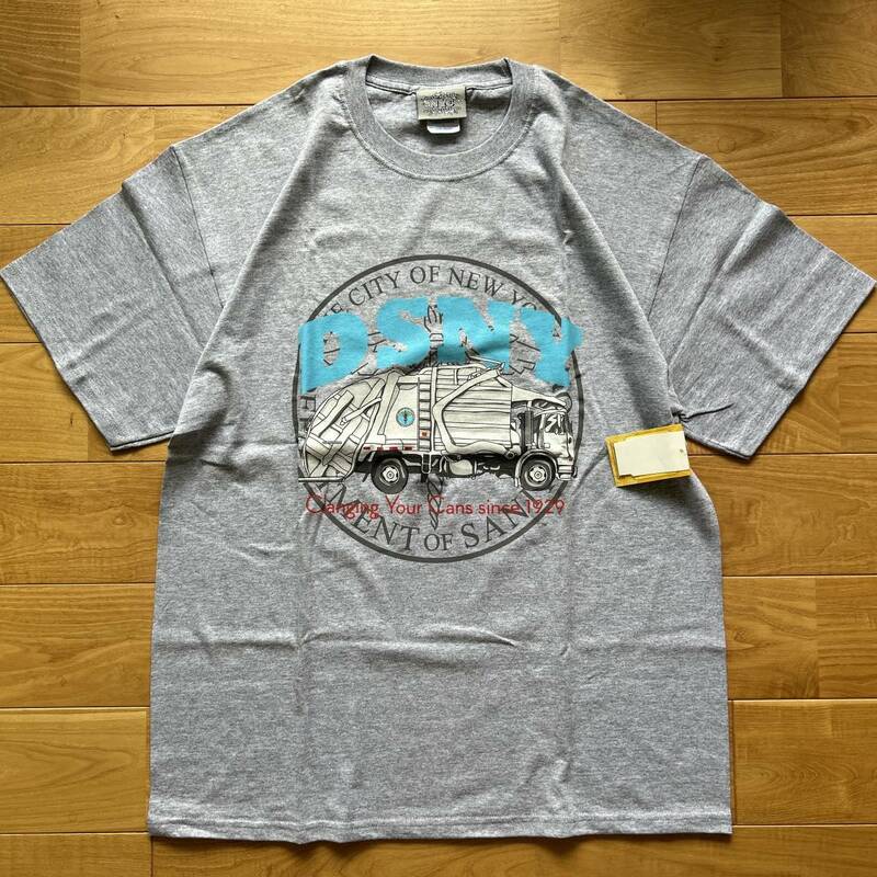 新品 送料無料 DSNY Department of Sanitation New York NYC オフィシャル Tシャツ Lサイズ Grey 下げ札付き