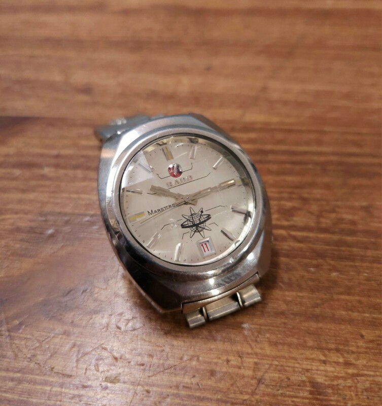 RADO ヴィンテージ ラドー MARSTRON マーストロン 腕時計 メンズ 腕時計 電磁テンプ式 デイト カットガラス レトロ