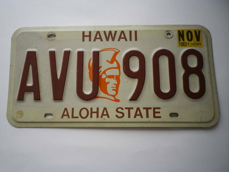 ☆★中古ナンバープレート『HAWAII AVU 908』★☆