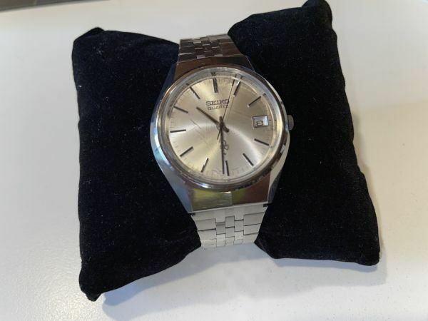 SEIKO クォーツ腕時計 3802-7020 シルバー文字盤 純正ベルト 完動品 電池交換済 ヴィンテージ レトロ