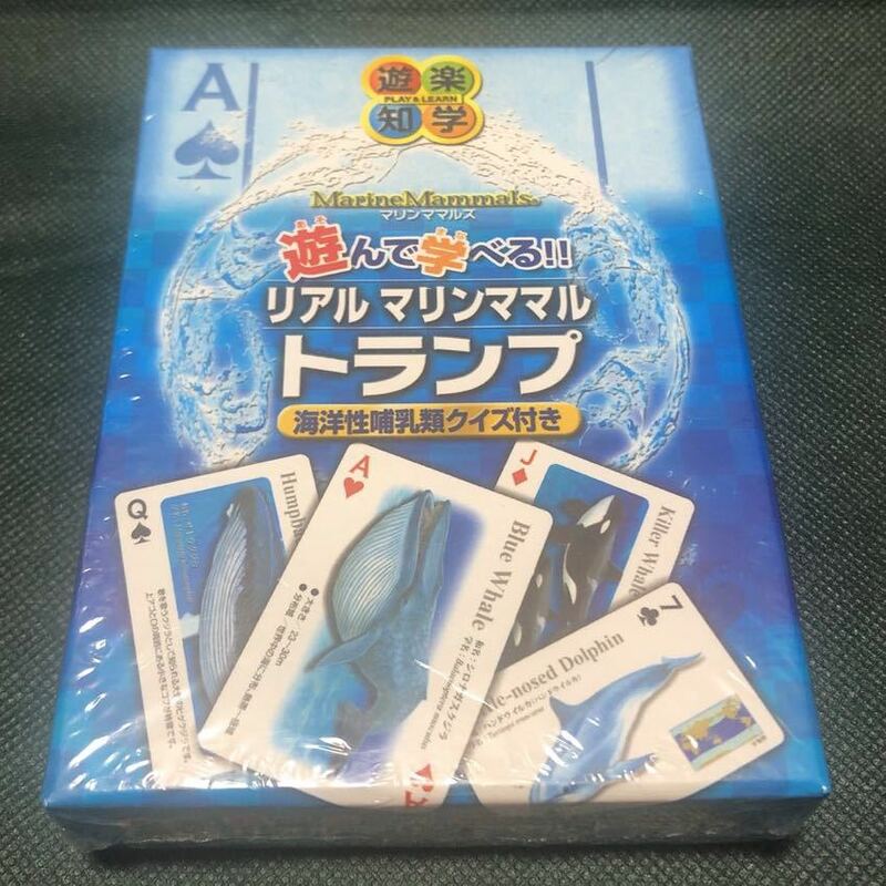 未開封 遊んで学べる リアル マリンママル トランプ 海洋性哺乳類クイズ付き (カロラータ 知学 勉強 知育　)