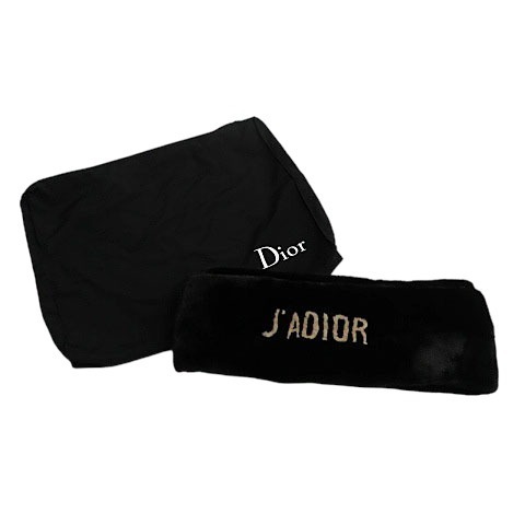 【美品・即決】Christian Dior クリスチャンディオール J'A DIOR ファー 毛皮 マフラー ブラック系 保存袋付き [C0615]