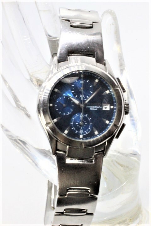 【SEIKO】WIRED CHRONOGRAPH 7T92 10BAR STAINLESS STEEL MOVEMENT JAPAN 中古品時計 電池交換済み 23.7.16