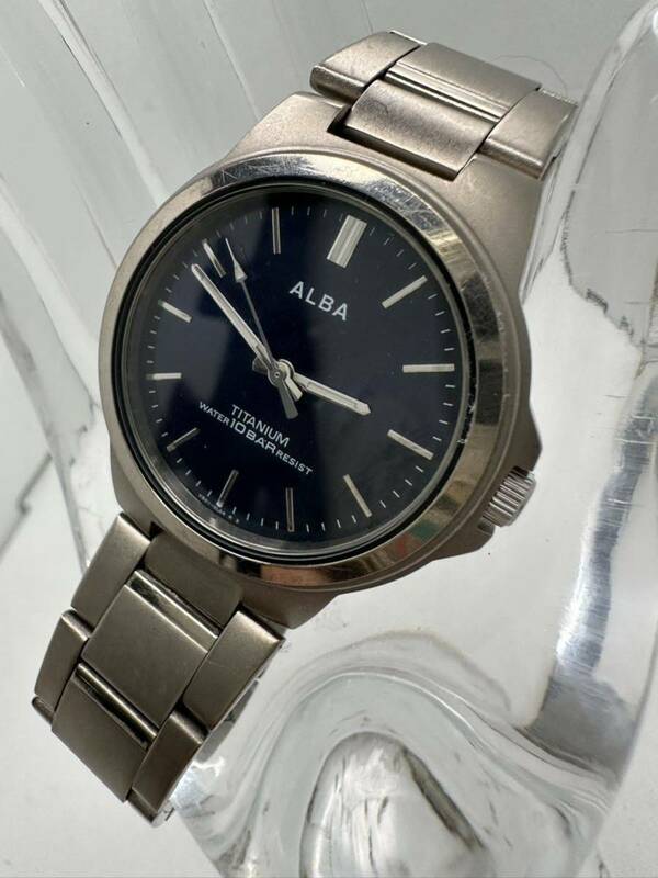【SEIKO】ALBA メンズ腕時計 V501-0DN0 TITANIUM 中古品　電池交換済み　稼動品　29-9
