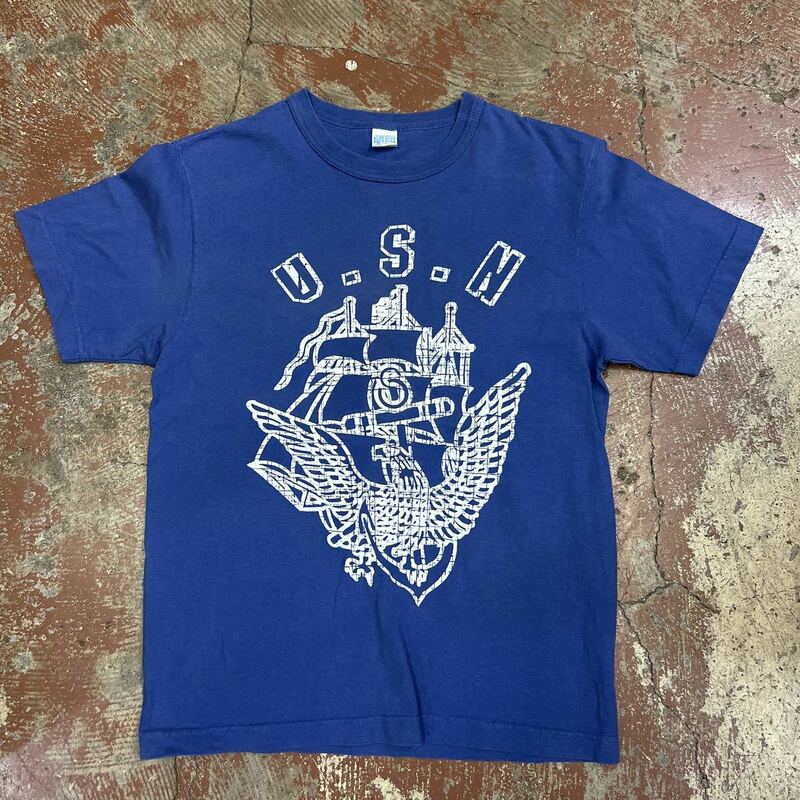 blue buck ブルーバック 半袖Tシャツ USN 青 S 八h1
