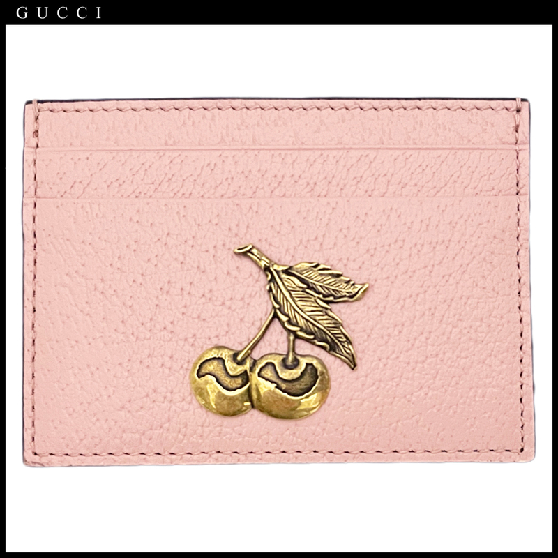 新品グッチガーデンGUCCI gardenチェリー名刺入れカードケース ピンク★