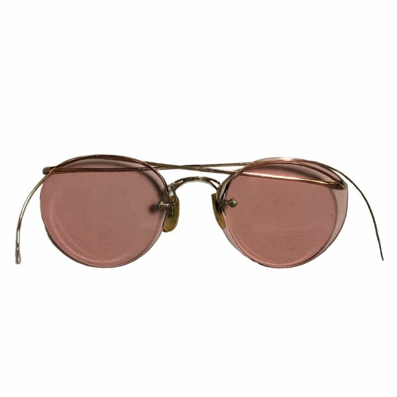 30s 40s ビンテージ サングラス 12KGF ゴールド ピンク vintage Sunglasses Gold
