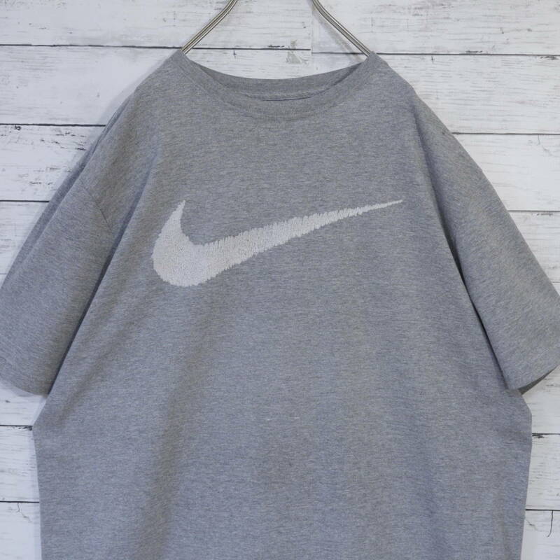 ナイキ NIKE ビッグ スウッシュ プリントロゴクルーネック 半袖 Tシャツ XXL 2XL 霜降りグレー ホワイト トップス カットソー 20202069