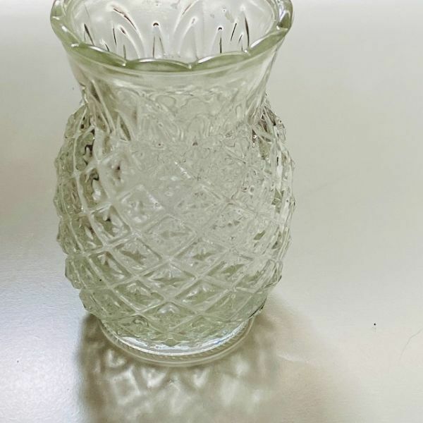 台湾雑貨 パイナップル S◆フラワーベース 花瓶◆ガラス キャンドル◆fsa22210d