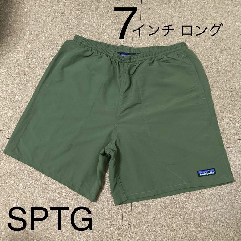 Mサイズ 極美品【2018・廃盤】patagonia メンズ バギーズ ロング 7インチ ( SPTG ) スプラウト グリーン MARS 米軍 バギーズショーツ希少