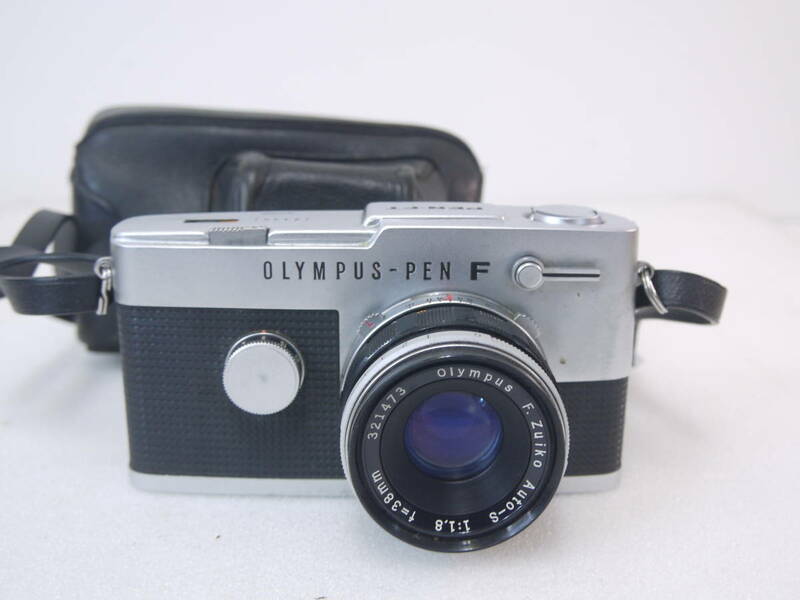 616 OLYMPUS PEN-F PEN-FT F.Zuiko Auto-S 1:1.8 f=38mm オリンパス ペンF FT フィルムカメラ ケース付