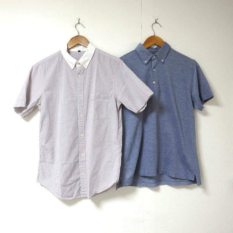 【送料無料】無印良品半袖シャツ２枚セット/Mサイズ　ポロシャツ　ボタンシャツ　MUJI　メンズ