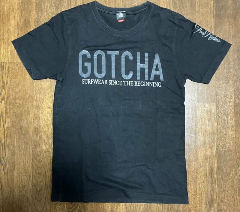 GOTCHA プリント Tシャツ ブラック サーフ系 Mediumサイズ半袖Tシャツ