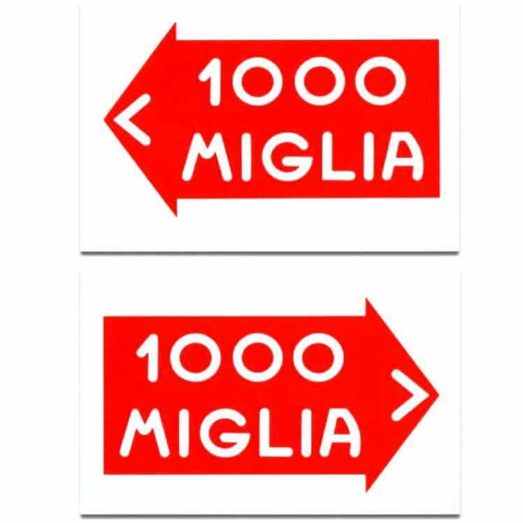 ステッカー 2枚セット / 1000 MIGLIA ミッレ ミリア Mille Miglia ロゴ アメリカン雑貨 撥水 車 バイク カスタム 装飾 シール