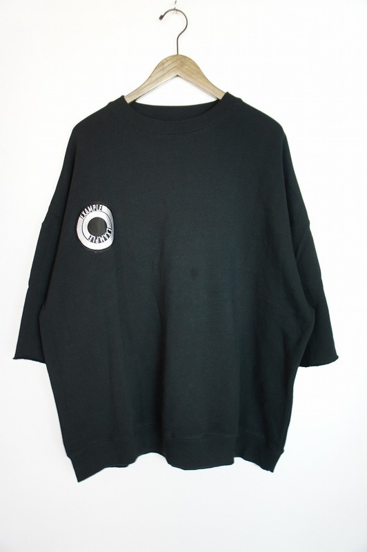 EXAMPLEエグザンプル ROUND LOGO S/S 半袖スウェット Tシャツ XLブラック黒1030N