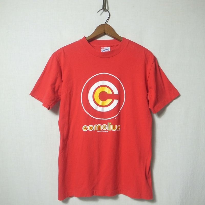 90s USA製 CORNELIUS コーネリアス TRATTORIA Tシャツ 赤 M / 小山田圭吾 当時物 ミュージシャン アーティスト バンド 