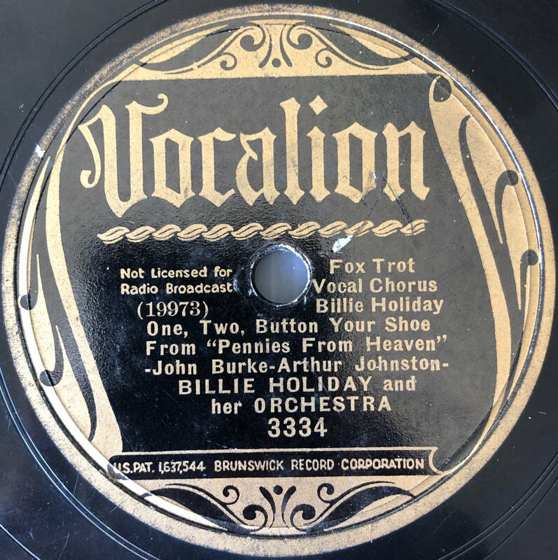 Billie Holiday / Vocalion 78rpm / Let's Call A Heart A Heart / ビリー・ホリディ