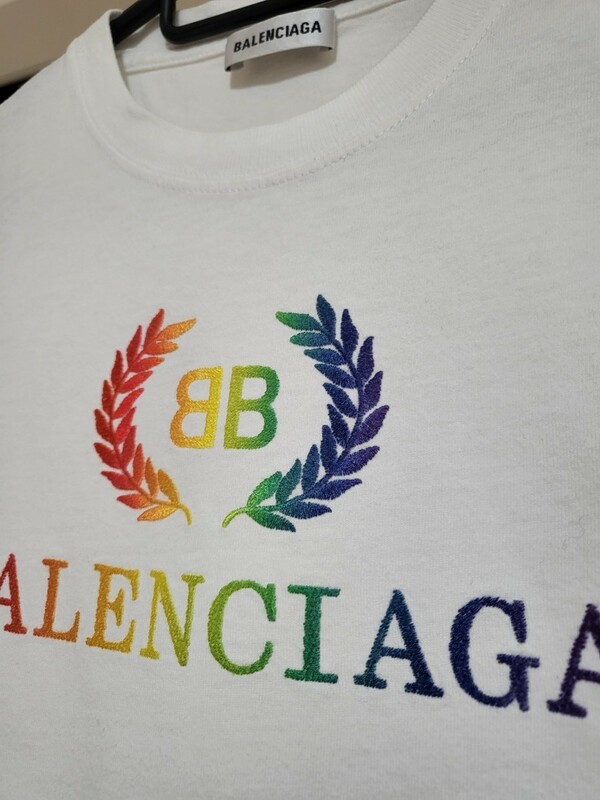 BALENCIAGA バレンシアガ シャツ レインボー 虹 ロゴ