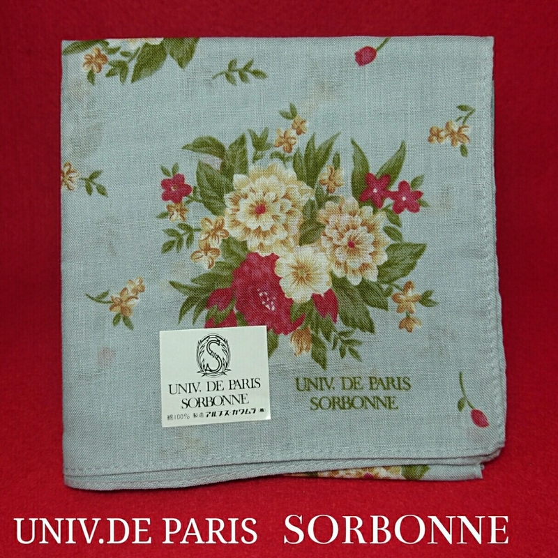 【未使用新品】　UNIV　DE　PARIS　SORBONNE　パリ　ソルボンヌ大学　ハンカチ　１　8208