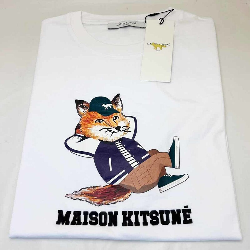 新品 MAISON KITSUNE' メゾンキツネ 半袖Tシャツ KM103 ホワイト Mサイズ