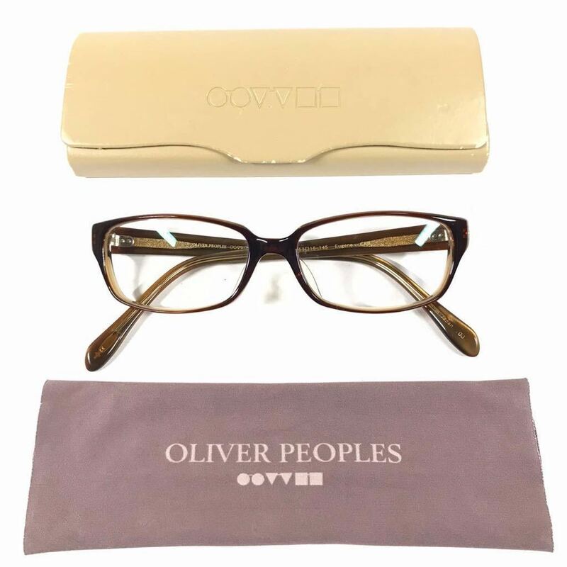 【オリバーピープルズ】本物 OLIVER PEOPLES 伊達眼鏡 Eugene CRB サングラス メガネ めがね メンズ レディース 日本製 ケース付 送料520円