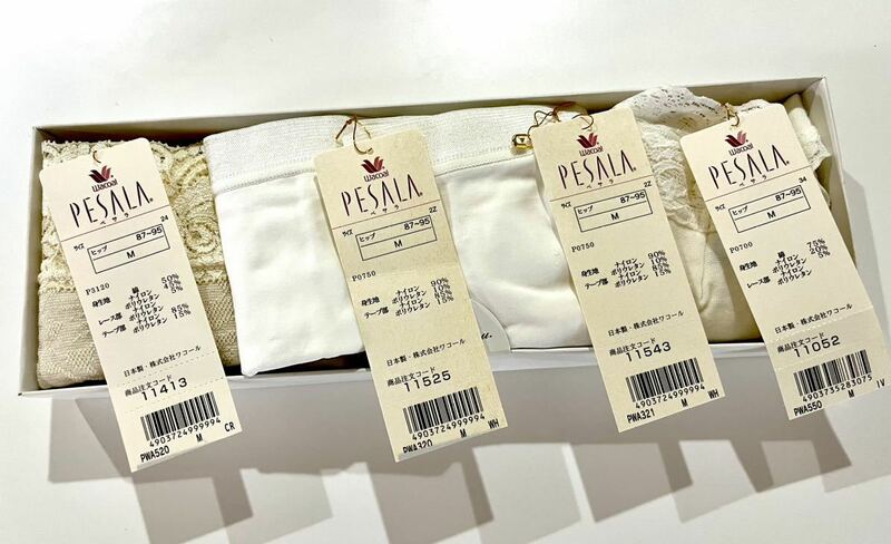  Mサイズ Wacoal ワコール 婦人 レデース ショーツ PESALA ペサラ ホワイト系 4枚セット 