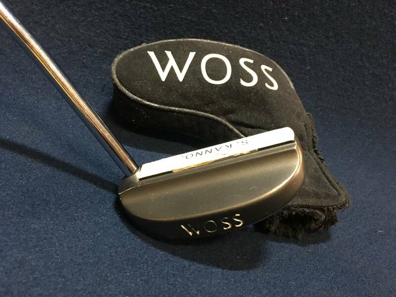 中古 ゴルフ パター カバー付 ウォズ WOSS DESIGN 33 MO-01 35インチ 88cm オリジナルスチール パター ジャンボ尾崎 昔 使用 同型 珍品