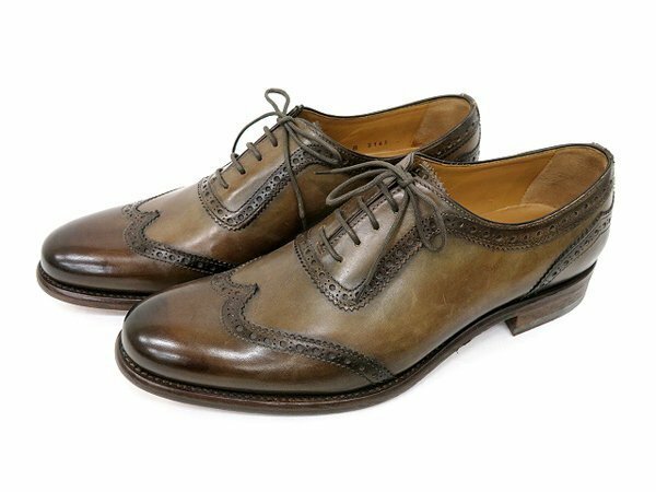 FRANCESCO BENIGNO/フランチェスコ べニーニョ メンズ レザーシューズ G2163-D11M ウィングチップ MARRONE 革靴 ブラウン 8サイズ