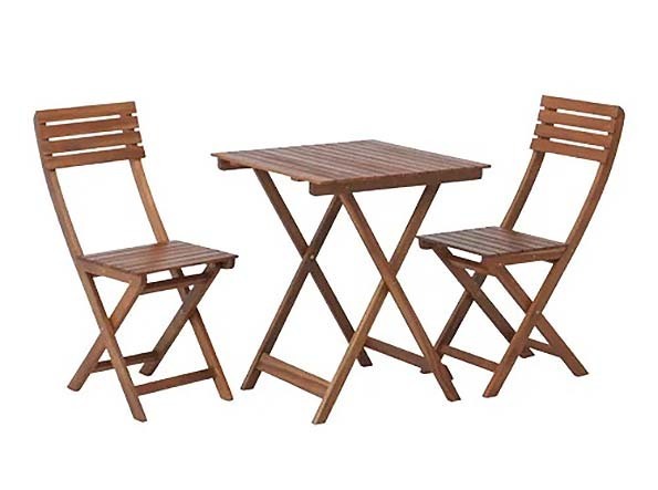 折りたたみ椅子２脚とテーブルのガーデン３点セット_dts