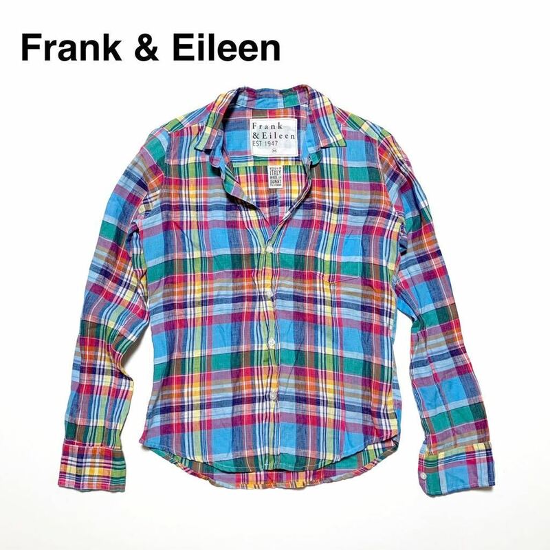 ☆良品 フランクアンドアイリーン Frank&Eileen バリー マドラスチェック リネン シャツ size XS アメリカ製 ロンハーマン RonHerman